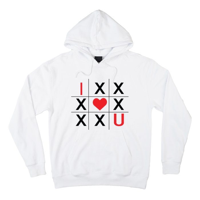 I Love You Tic Tac Toe Cute Valentines Day Hoodie