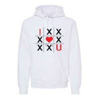 I Love You Tic Tac Toe Cute Valentines Day Premium Hoodie