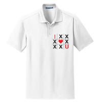 I Love You Tic Tac Toe Cute Valentines Day Dry Zone Grid Polo