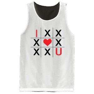 I Love You Tic Tac Toe Cute Valentines Day Mesh Reversible Basketball Jersey Tank