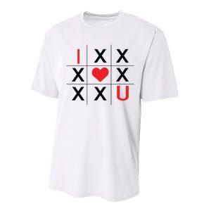 I Love You Tic Tac Toe Cute Valentines Day Performance Sprint T-Shirt