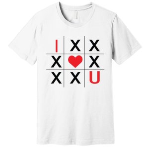 I Love You Tic Tac Toe Cute Valentines Day Premium T-Shirt