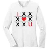 I Love You Tic Tac Toe Cute Valentines Day Ladies Long Sleeve Shirt