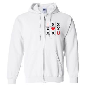 I Love You Tic Tac Toe Cute Valentines Day Full Zip Hoodie