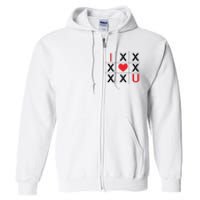 I Love You Tic Tac Toe Cute Valentines Day Full Zip Hoodie