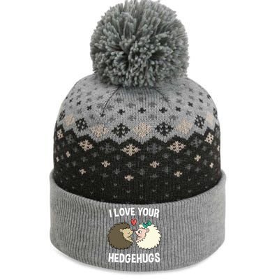 I Love Your Hedgehugs Rotic Valentines Day Hedgehog Gift The Baniff Cuffed Pom Beanie