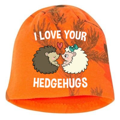 I Love Your Hedgehugs Rotic Valentines Day Hedgehog Gift Kati - Camo Knit Beanie