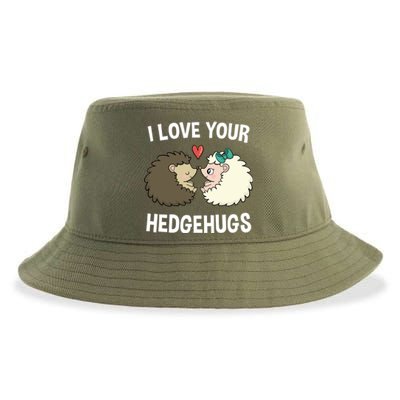 I Love Your Hedgehugs Rotic Valentines Day Hedgehog Gift Sustainable Bucket Hat