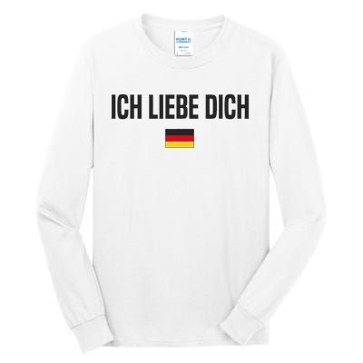 I Love You In German Language Germany Funny German Saying Tall Long Sleeve T-Shirt