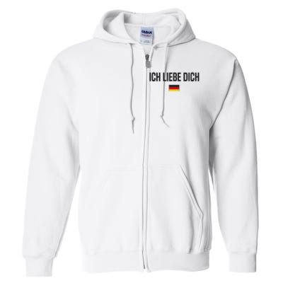 I Love You In German Language Germany Funny German Saying Full Zip Hoodie