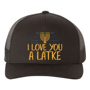 I Love You A Latke Funny Jewish Pun Hanukkah Chanukah Gift  Yupoong Adult 5-Panel Trucker Hat