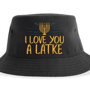 I Love You A Latke Funny Jewish Pun Hanukkah Chanukah Gift  Sustainable Bucket Hat