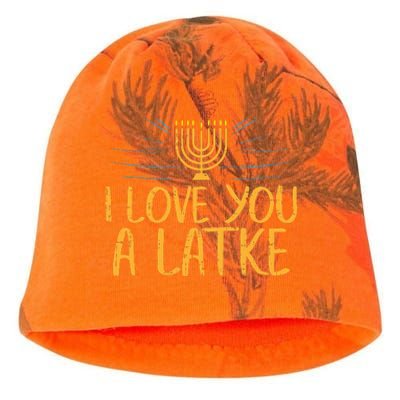 I Love You A Latke Funny Jewish Pun Hanukkah Chanukah Gift  Kati - Camo Knit Beanie