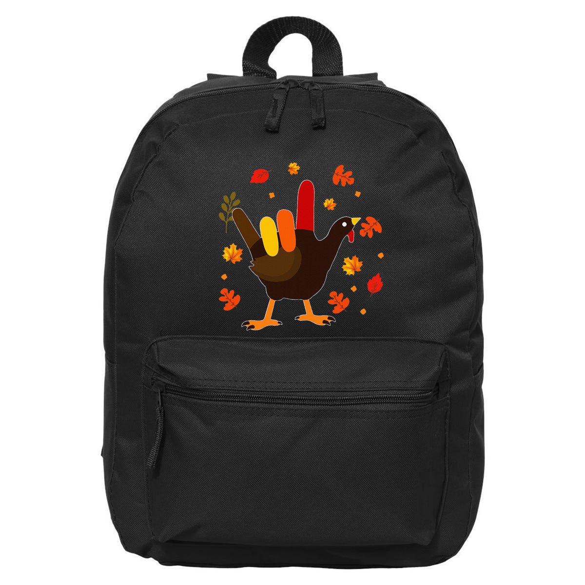 I Love You Hand Sign Turkey Cool ASL Thanksgiving 16 in Basic Backpack