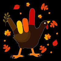 I Love You Hand Sign Turkey Cool ASL Thanksgiving 16 in Basic Backpack