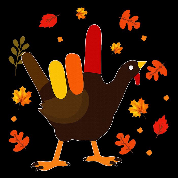I Love You Hand Sign Turkey Cool ASL Thanksgiving 16 in Basic Backpack