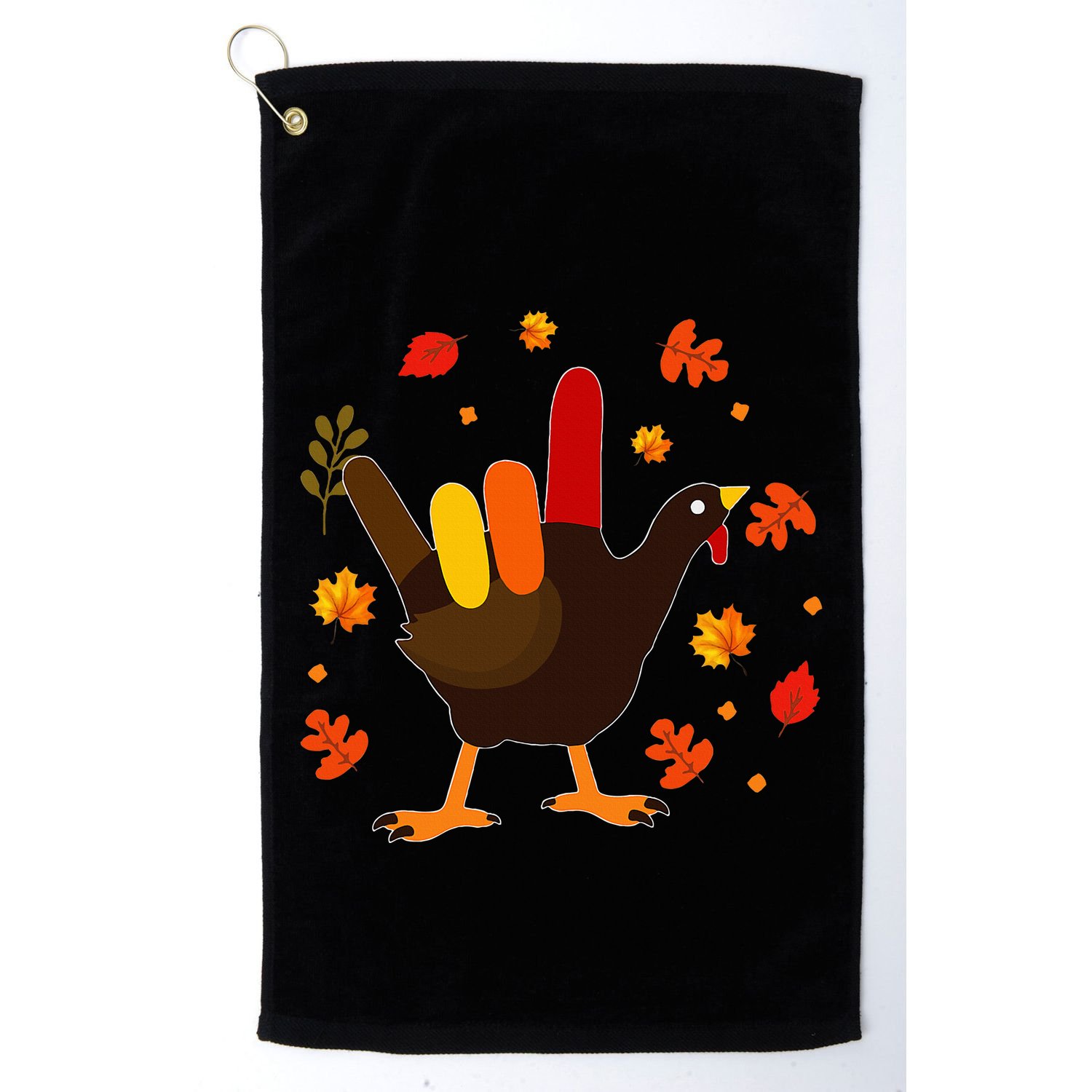 I Love You Hand Sign Turkey Cool ASL Thanksgiving Golf Towel
