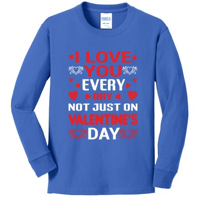 I Love You Everyday Valentines Day Cute Heart Lover Gift Kids Long Sleeve Shirt