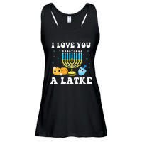 I Love You A Latke Happy Hanukkah Chanukah Pajamas Jewish  Ladies Essential Flowy Tank