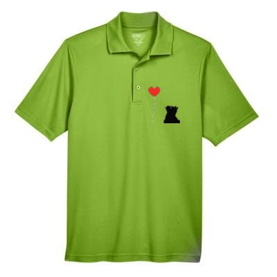 I Love You With All My Heart Valentines Day Cat Kitten Love Men's Origin Performance Pique Polo