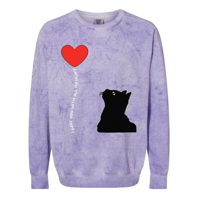 I Love You With All My Heart Valentines Day Cat Kitten Love Colorblast Crewneck Sweatshirt