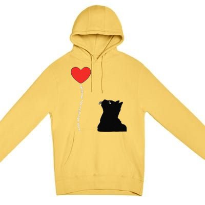 I Love You With All My Heart Valentines Day Cat Kitten Love Premium Pullover Hoodie