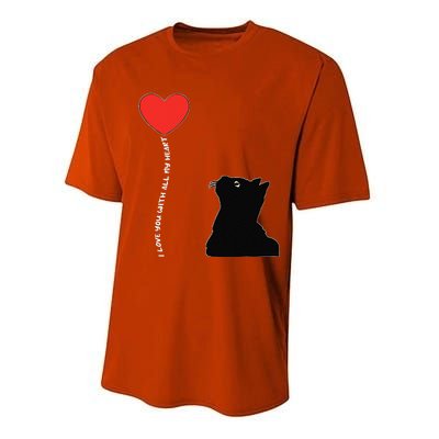 I Love You With All My Heart Valentines Day Cat Kitten Love Performance Sprint T-Shirt