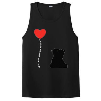 I Love You With All My Heart Valentines Day Cat Kitten Love PosiCharge Competitor Tank