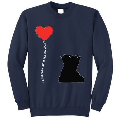 I Love You With All My Heart Valentines Day Cat Kitten Love Sweatshirt