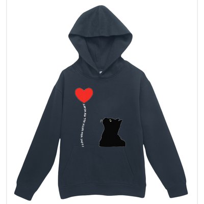 I Love You With All My Heart Valentines Day Cat Kitten Love Urban Pullover Hoodie