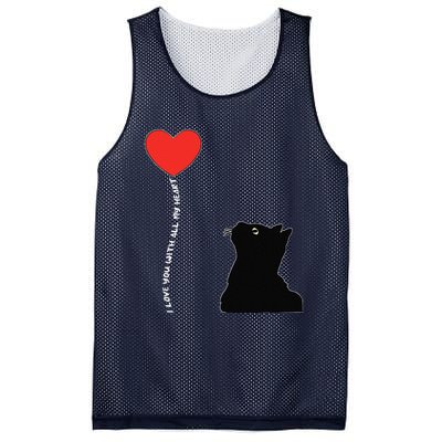 I Love You With All My Heart Valentines Day Cat Kitten Love Mesh Reversible Basketball Jersey Tank