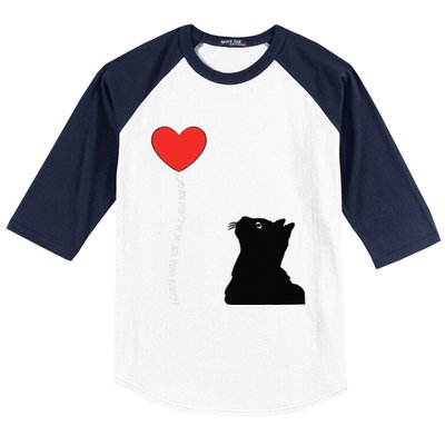 I Love You With All My Heart Valentines Day Cat Kitten Love Baseball Sleeve Shirt