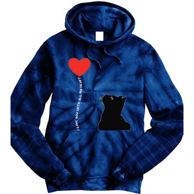 I Love You With All My Heart Valentines Day Cat Kitten Love Tie Dye Hoodie