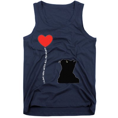 I Love You With All My Heart Valentines Day Cat Kitten Love Tank Top