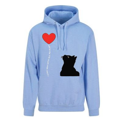 I Love You With All My Heart Valentines Day Cat Kitten Love Unisex Surf Hoodie