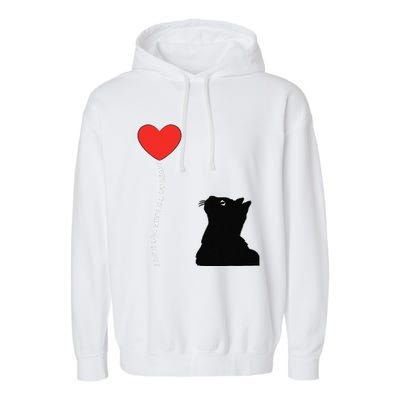 I Love You With All My Heart Valentines Day Cat Kitten Love Garment-Dyed Fleece Hoodie