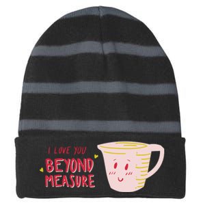 I Love You Beyond Measure Striped Beanie with Solid Band