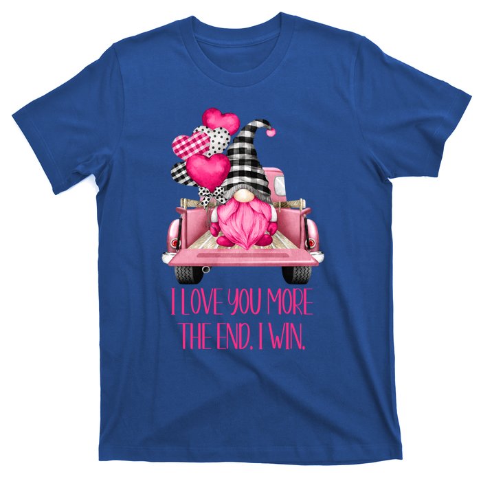 I Love You More Pink Gnome Truck Valentines Day Gift T-Shirt