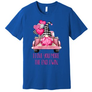 I Love You More Pink Gnome Truck Valentines Day Gift Premium T-Shirt