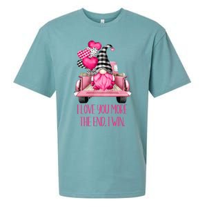 I Love You More Pink Gnome Truck Valentines Day Gift Sueded Cloud Jersey T-Shirt