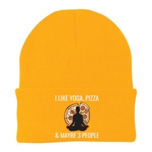 I Like Yoga Pizza And Maybe 3 People Funny Introvert Gift Meaningful Gift Knit Cap Winter Beanie