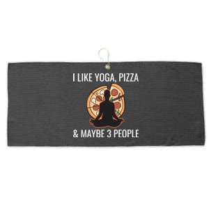 I Like Yoga Pizza And Maybe 3 People Funny Introvert Gift Meaningful Gift Large Microfiber Waffle Golf Towel