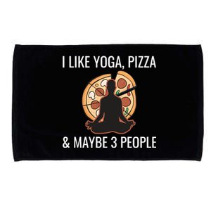 I Like Yoga Pizza And Maybe 3 People Funny Introvert Gift Meaningful Gift Microfiber Hand Towel