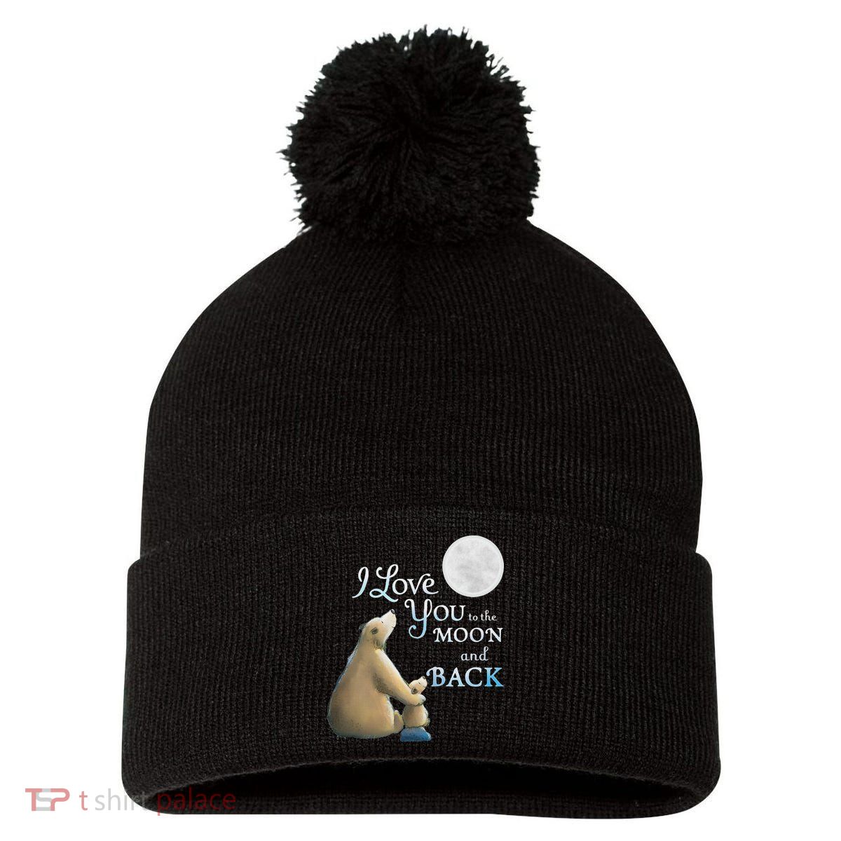 I Love You To The Moon And Back Pom Pom 12in Knit Beanie