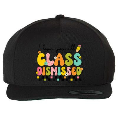 I Love You All Class Dismissed Retro Groovy Teacher Last Day Wool Snapback Cap
