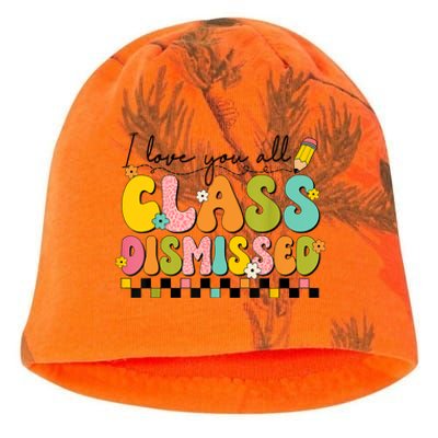 I Love You All Class Dismissed Retro Groovy Teacher Last Day Kati - Camo Knit Beanie