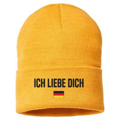 I Love You In German Language Germany Funny German Saying Sustainable Knit Beanie