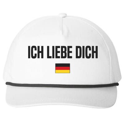 I Love You In German Language Germany Funny German Saying Snapback Five-Panel Rope Hat