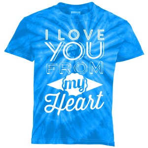 I Love You From My Heart Happy Valentine's Day White Pink Gift Kids Tie-Dye T-Shirt