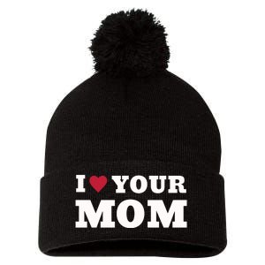 I Love Your Mom Funny Pom Pom 12in Knit Beanie